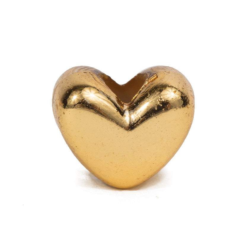 Small Gold Heart Bead - 100 Bead Pack