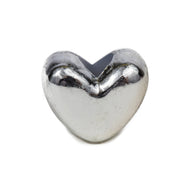 Small Silver Heart Bead - 100 Bead Pack