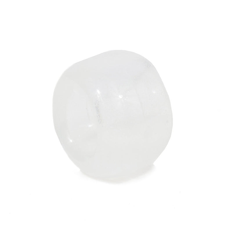 White Opaque 12mm Round Pony Beads - Colored Volleyball Design (48pcs)
